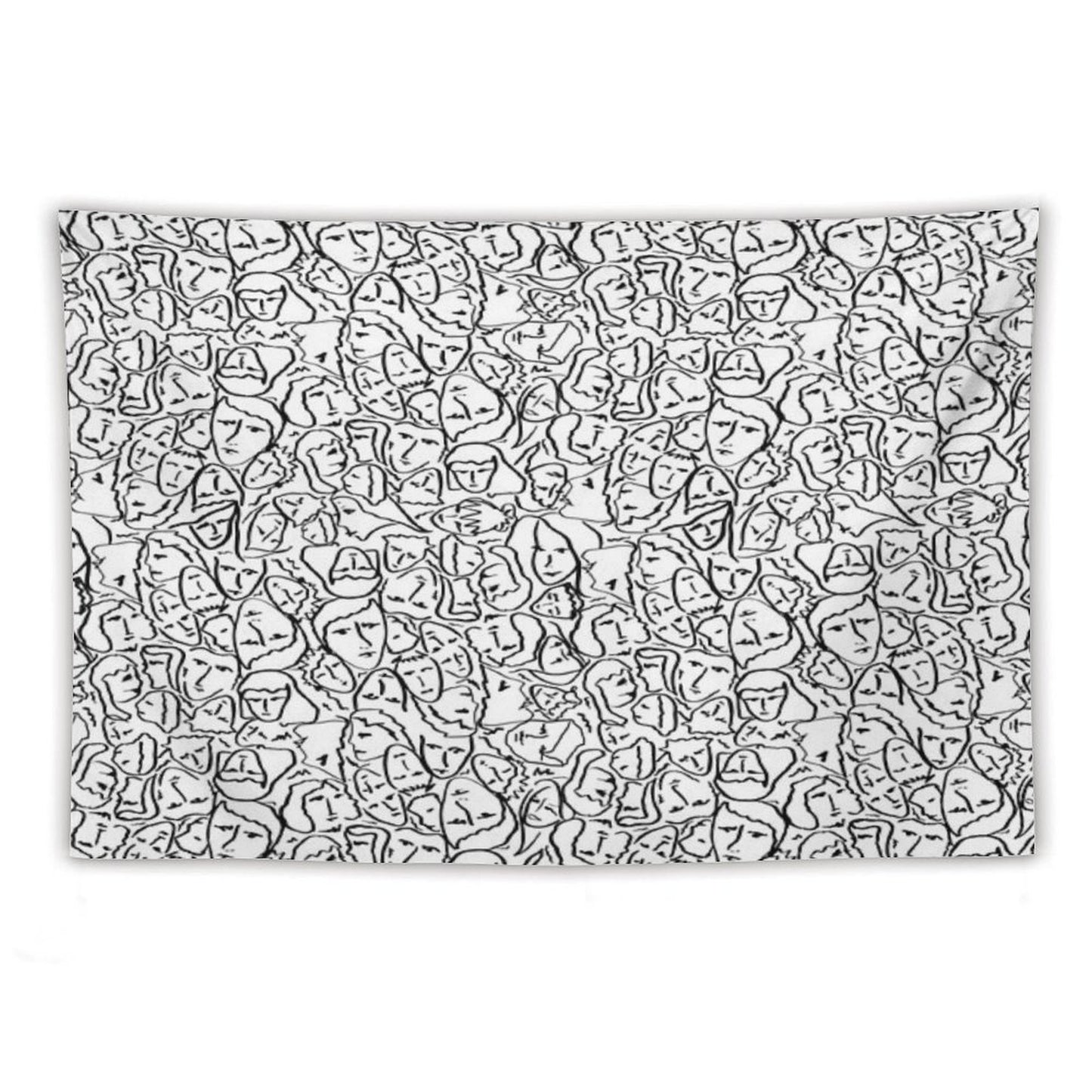 Call Me By Your Name Elios Shirt Faces in Black Outlines on White CMBYN Tapestry