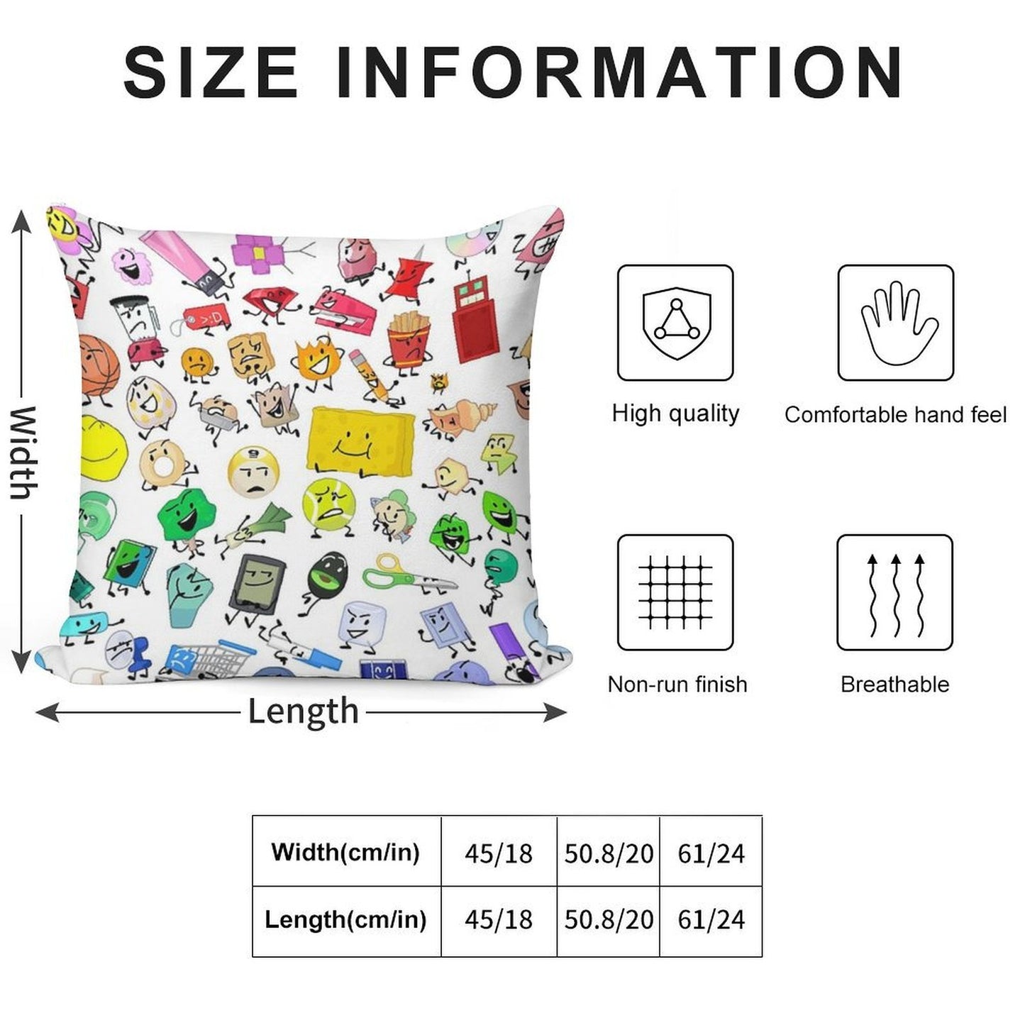 BFB And TPOT Full Cast Print Soft Shrink-Resistant Throw Pillow