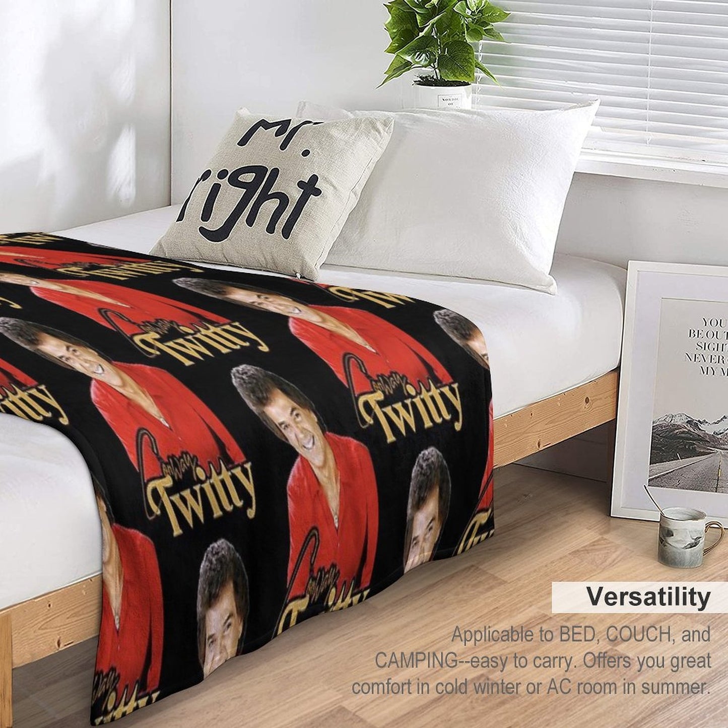 Conway Twitty ))(( Retro Country Legend Design Throw Blanket