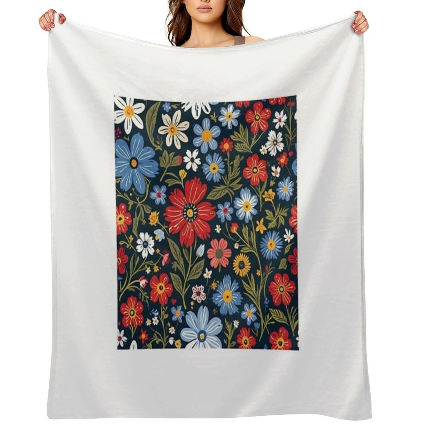 Floral Pattern 3 Throw Blanket