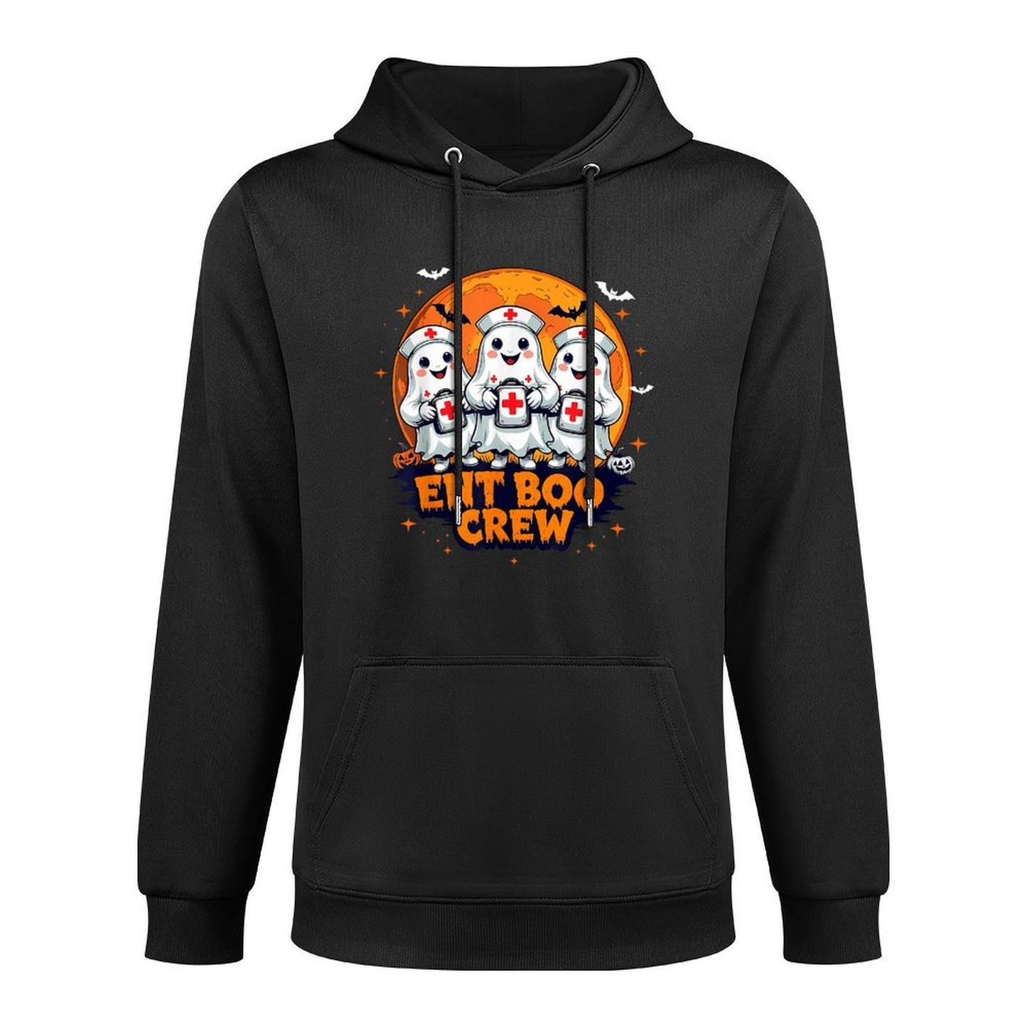 Spooky ENT Boo Crew Nurse Halloween Ghost Otolaryngologist Cotton-Polyester Blend Hoodie