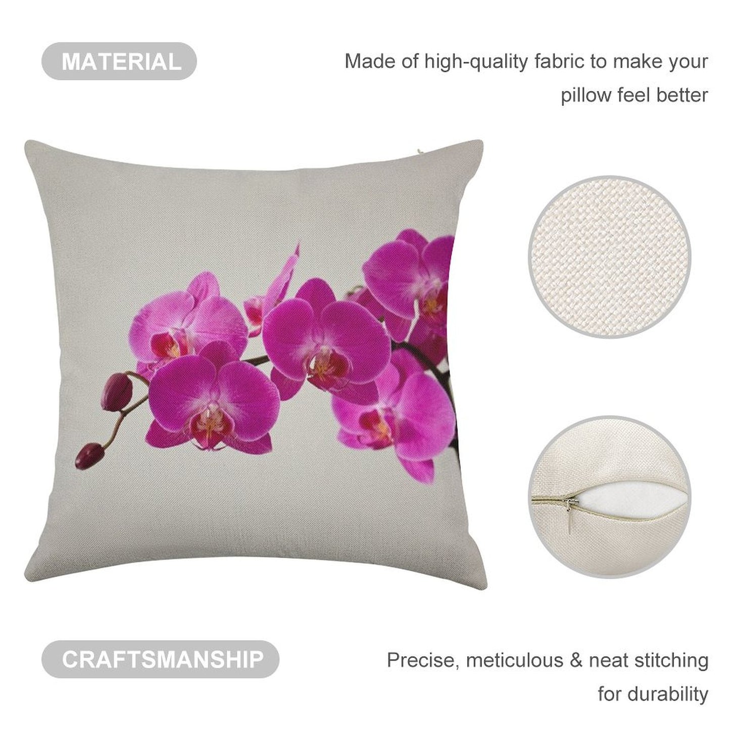 Fuchsia Magenta Linen Throw Pillow Cover