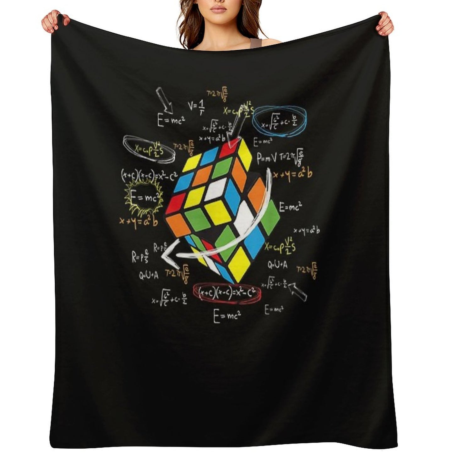 Cool Math Rubik Rubix Rubics Player Cube Math Lovers T-Shirt Throw Blanket