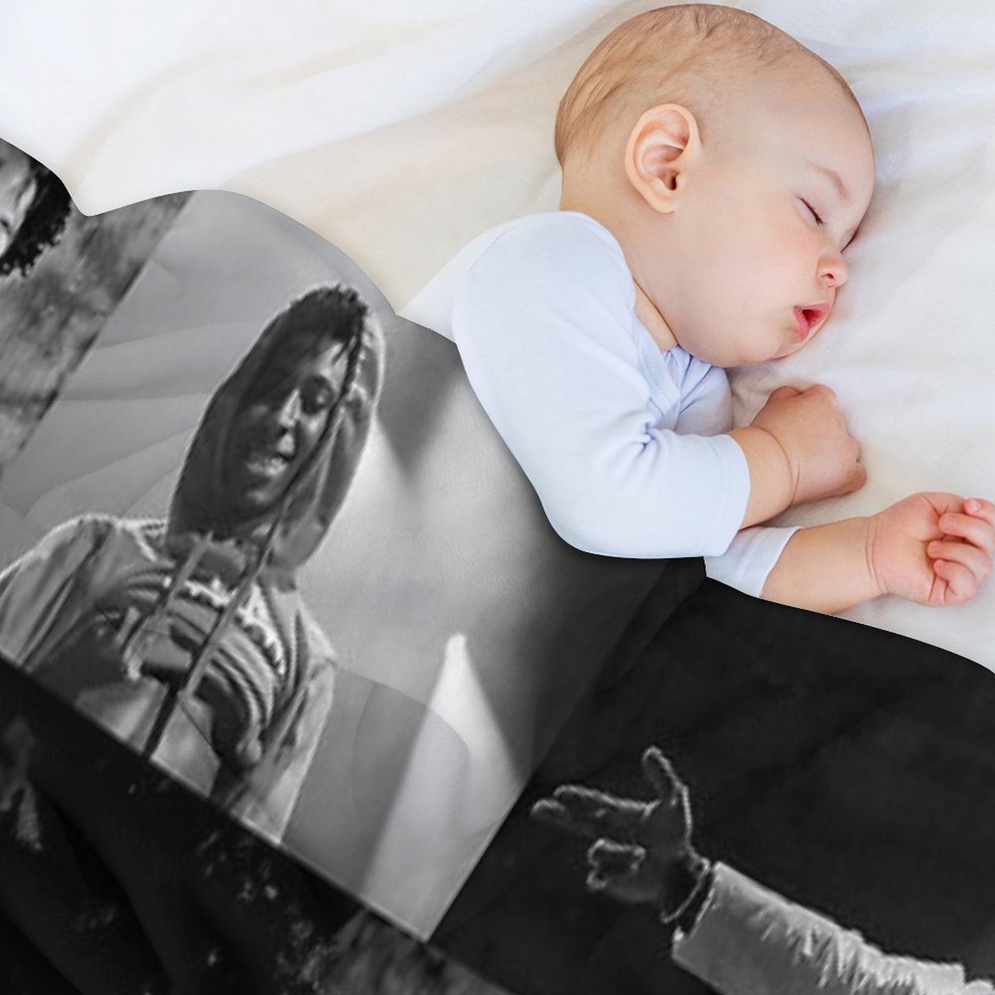 Youngboy B&W Never Broke Again Collage Throw Blanket