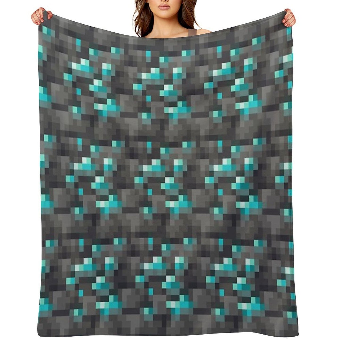Deepslate Diamond Ore Throw Blanket