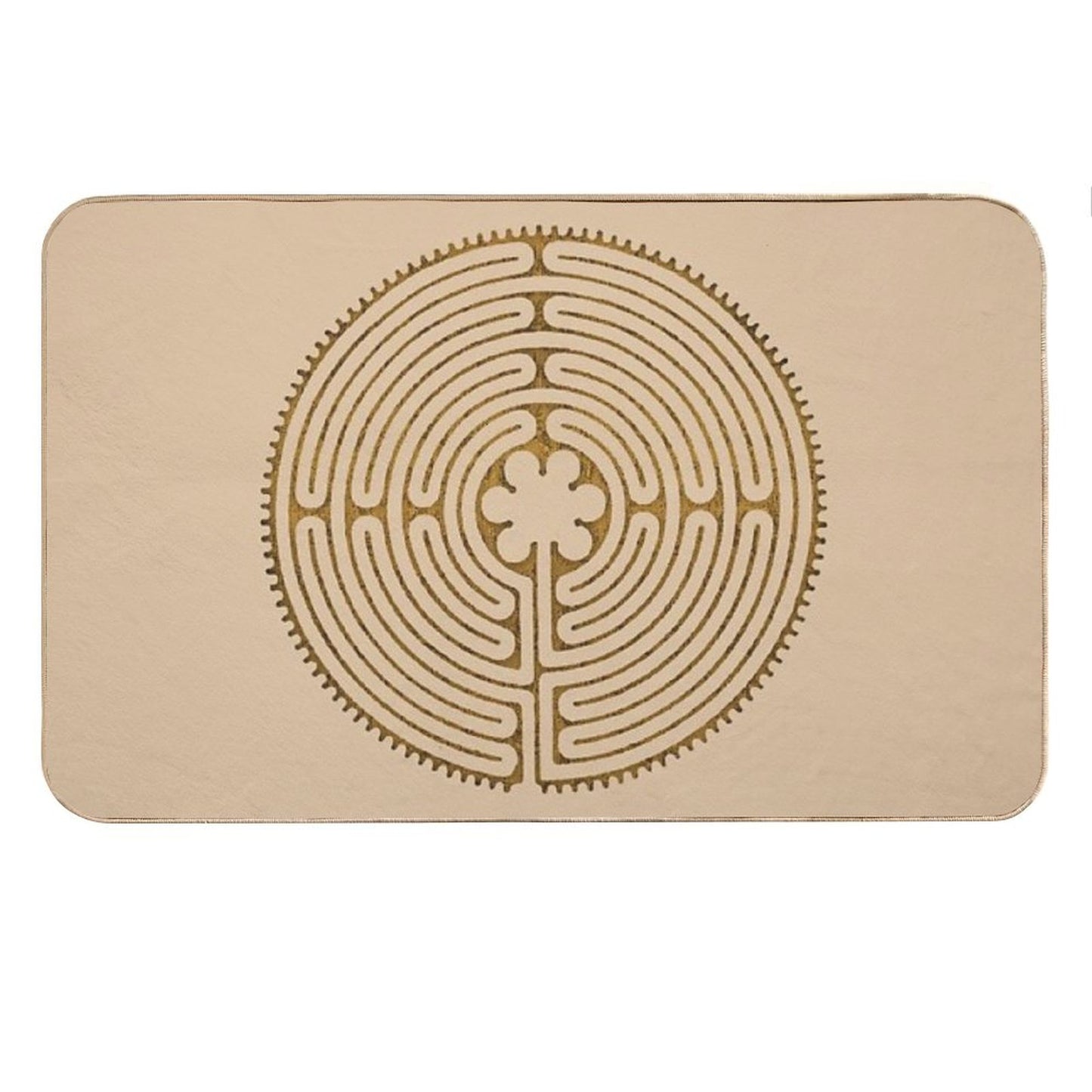Symbol Chartres Labyrinth Metal Gold Antique Style Bath Mat
