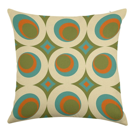 Mid-Century Modern Funk 2 Linen Throw Pillow Cover
