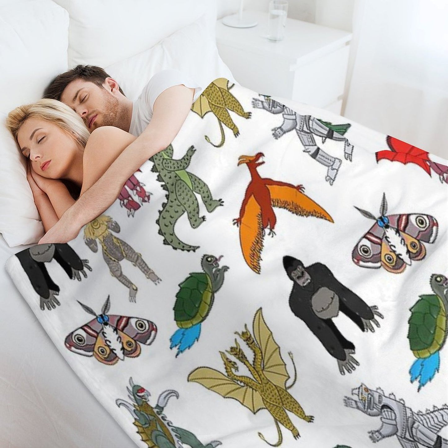 Colorful Kaiju Throw Blanket