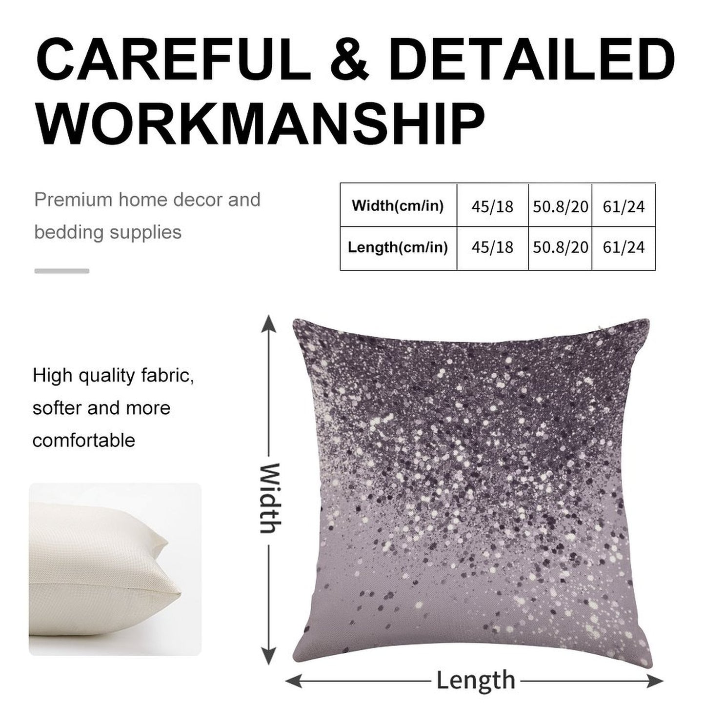 Lavender Lady Glam #2 (Photo of Glitter Only - Not Reflective) Linen Throw Pillow Cover