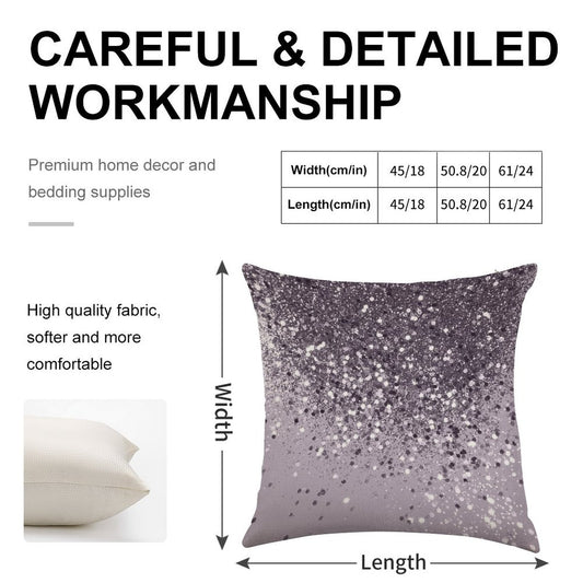 Lavender Lady Glam #2 (Photo of Glitter Only - Not Reflective) Linen Throw Pillow Cover