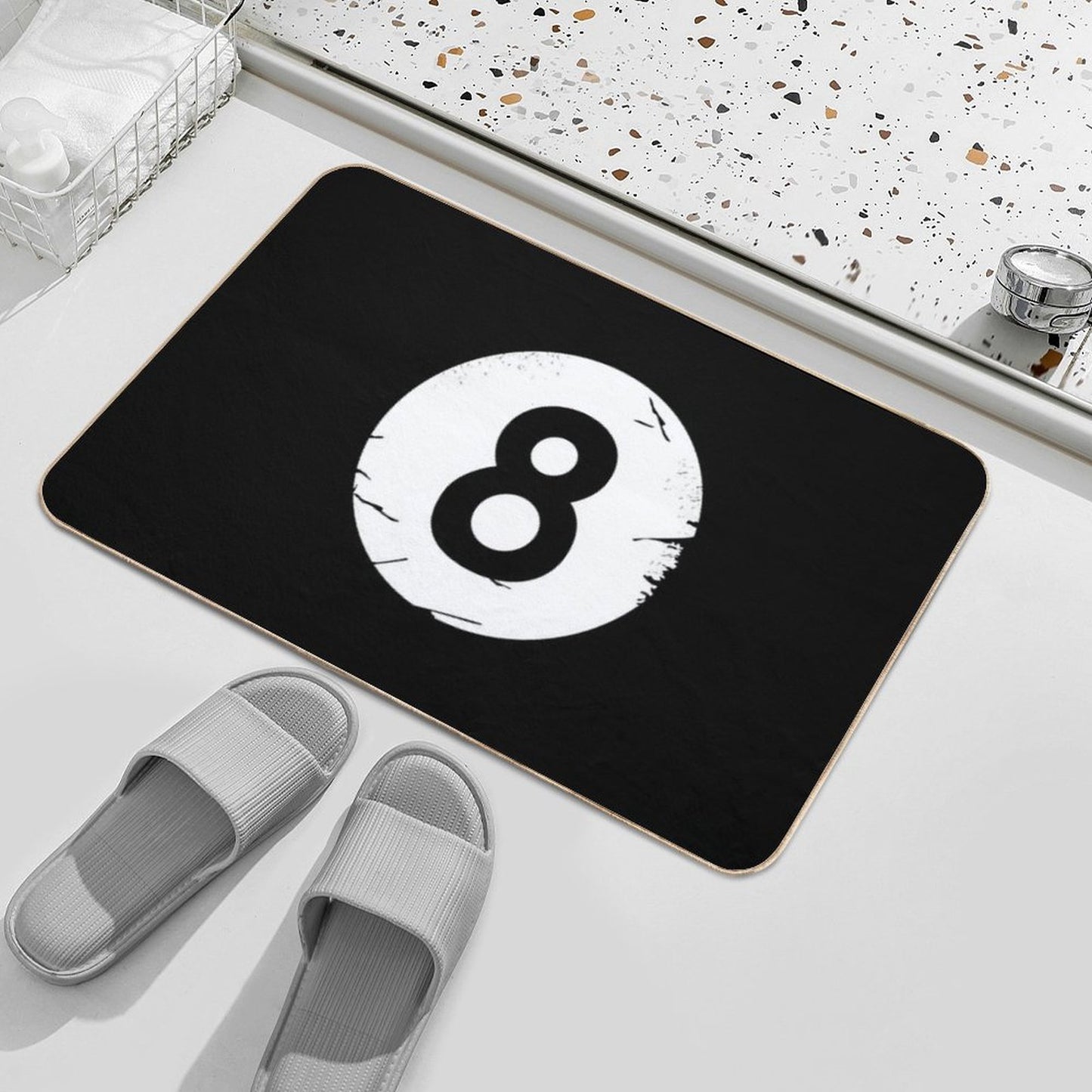 8 BALL BILLIARDS POOL EIGHT-BALL Bath Mat