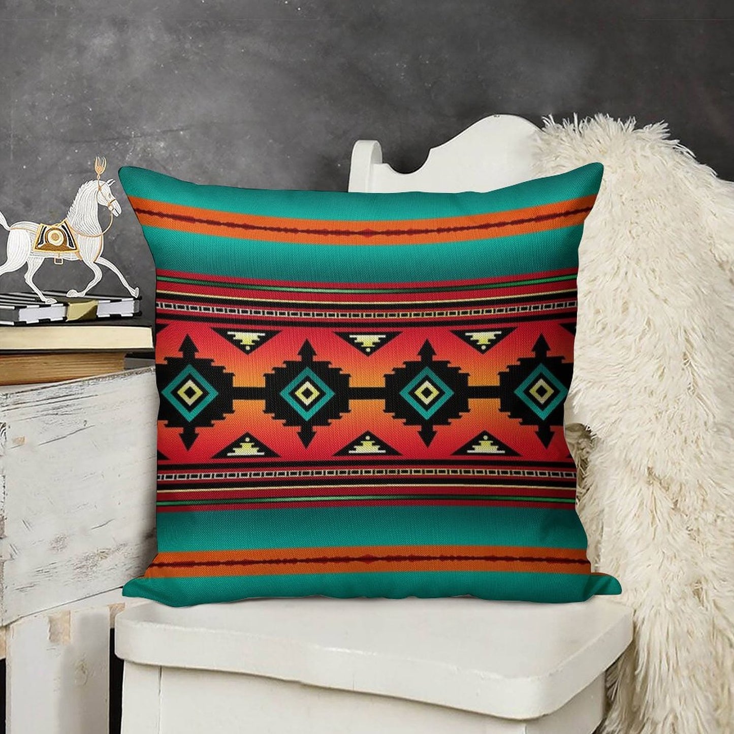 Canyon  Navajo Linen Throw Pillow Cover