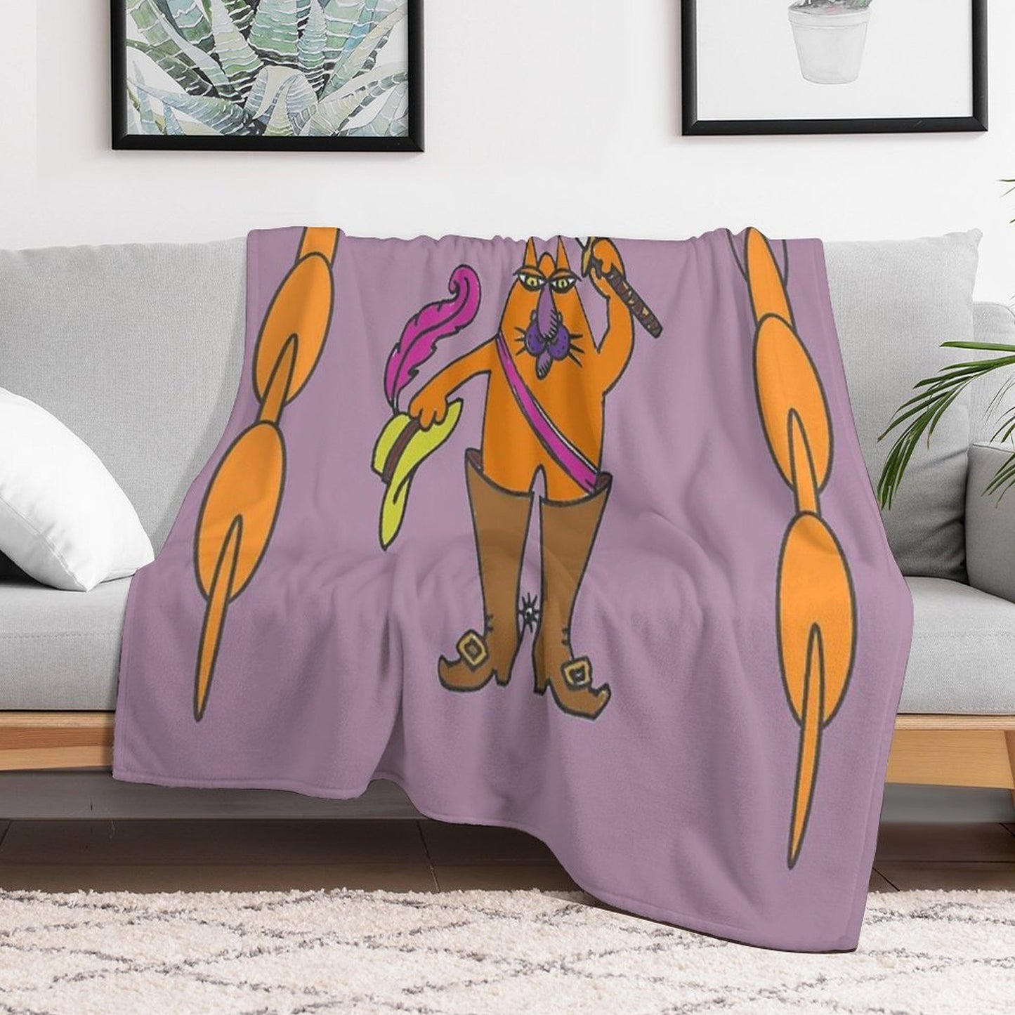 Puss in Boots Throw Blanket
