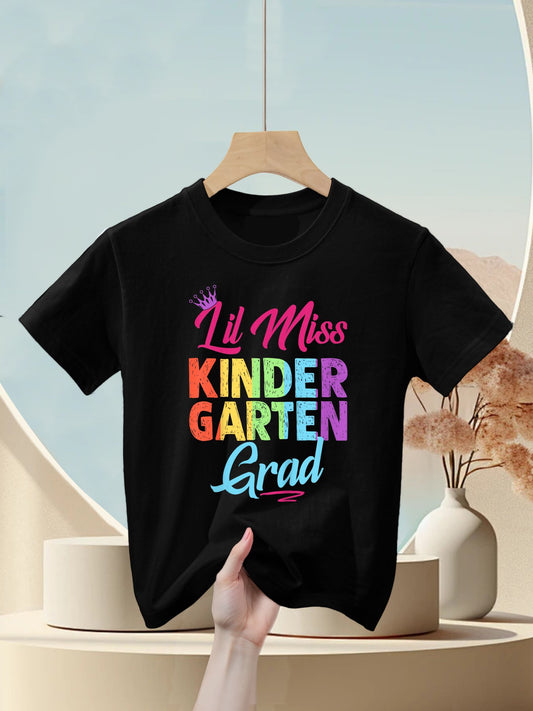 Kids Kindergarten Graduation Lil Miss Kindergarten Grad Kids T-Shirt
