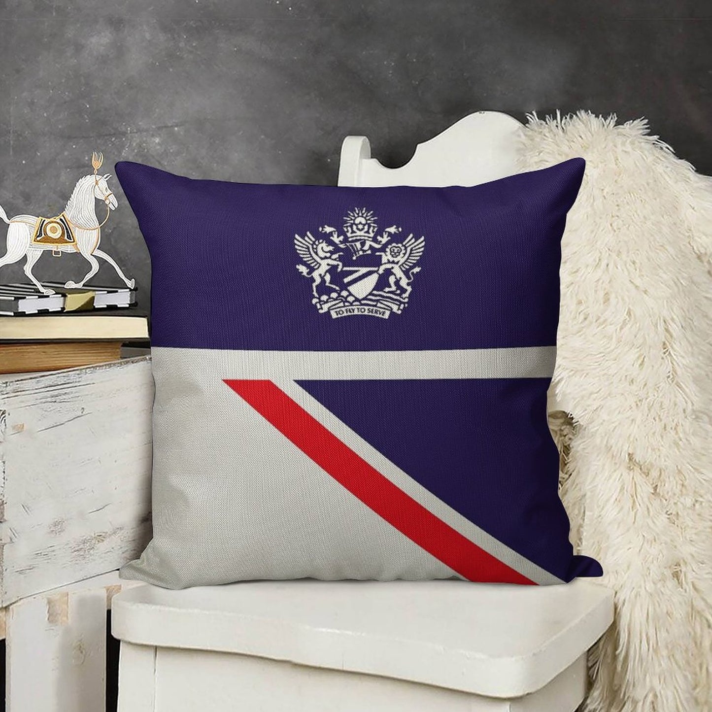 British Airways Landor Design Linen Throw Pillow Cover