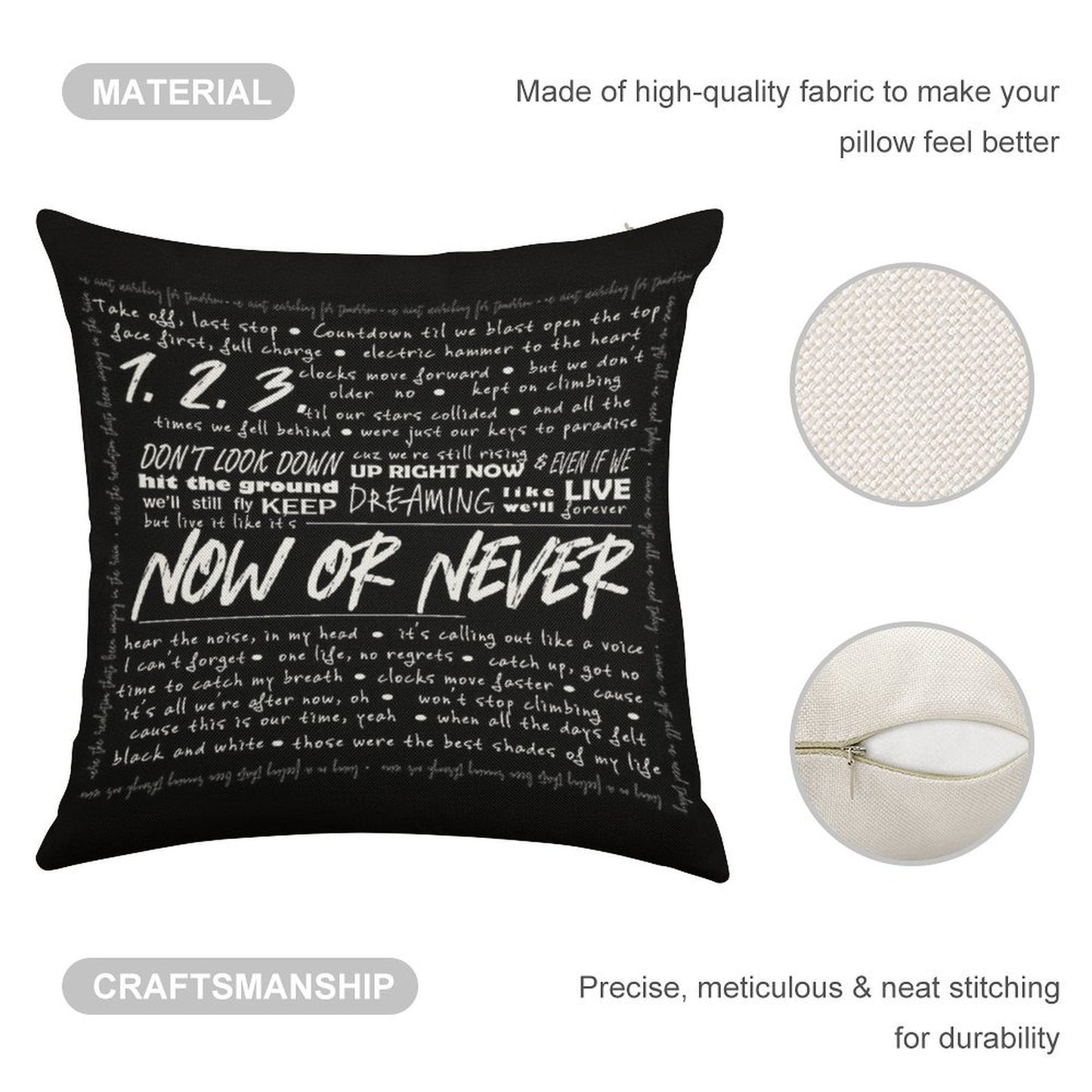 Now Or Never Julie And The Phantoms Linen Throw Pillow Cover