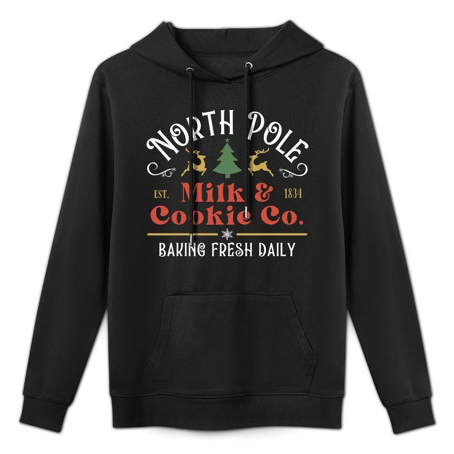 North Pole Milk And Cookie Co Vintage Christmas Company Shrink-Resistant Hoodie