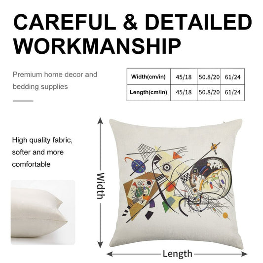 HD. Transverse Line (1923), by Wassily Kandinsky Linen Throw Pillow Cover