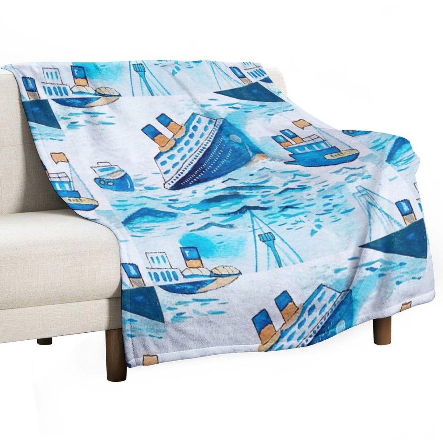 Ferry Boats Scrub Cap Throw Blanket