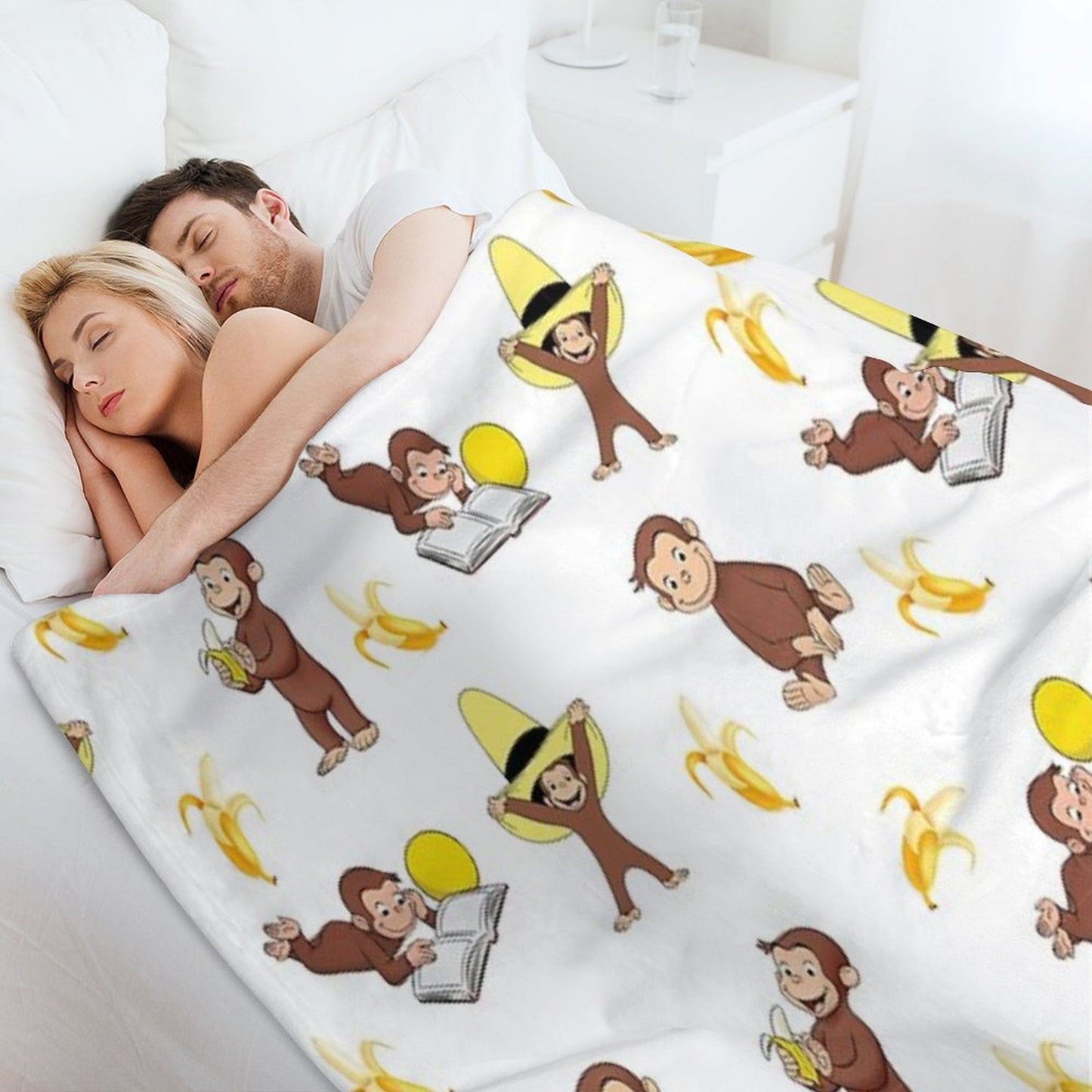 George The Curious Monkey Cartoon for Kids Pack Throw Blanket