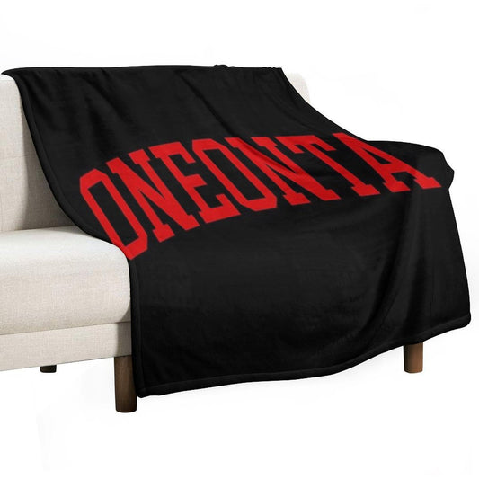 Oneonta - College Font Curved Throw Blanket