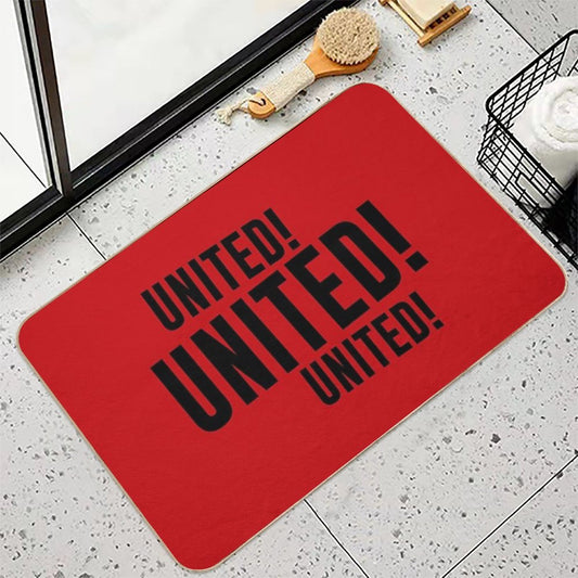 United! United! United! Black Bath Mat