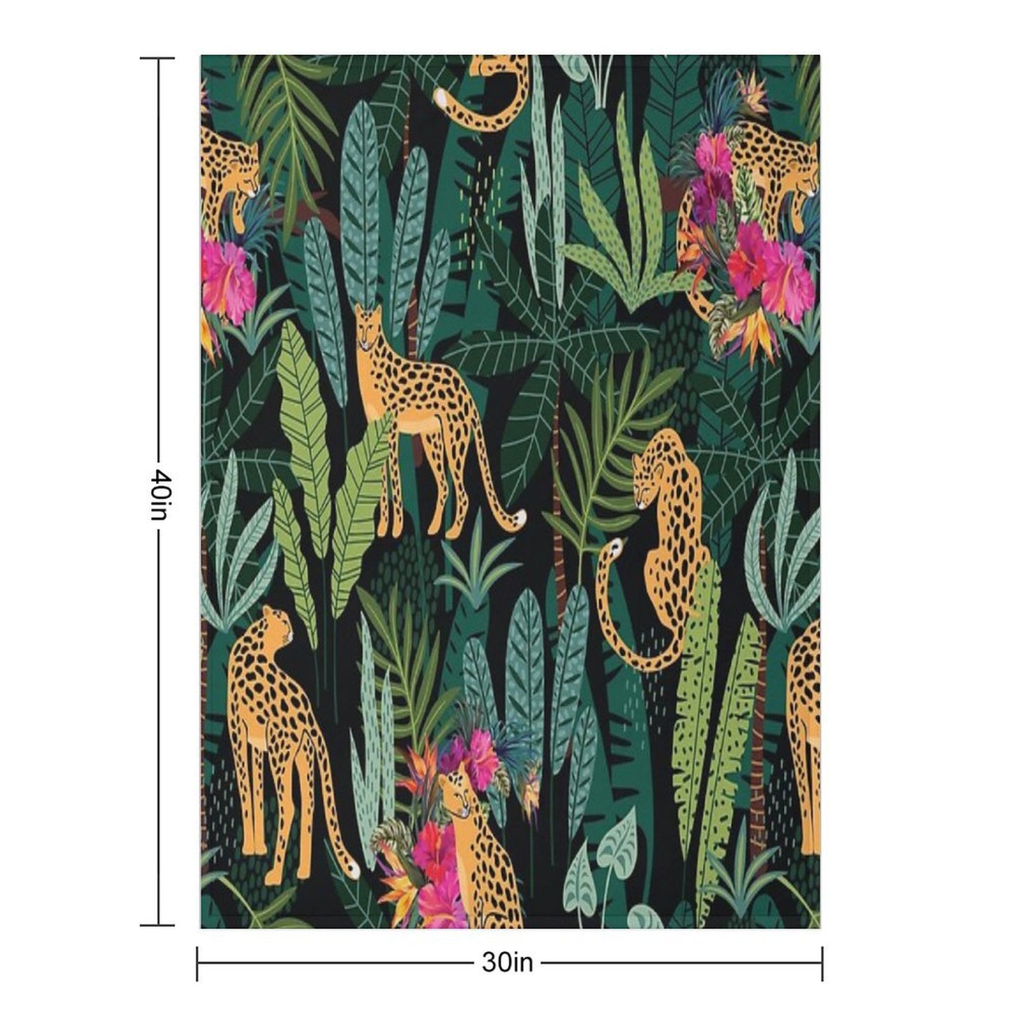 Tropical Cheetah Print Throw Blanket