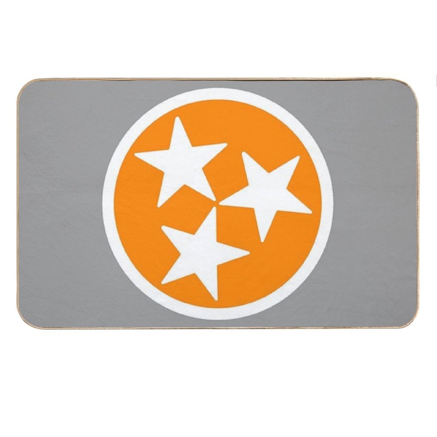Orange & White Tri-Star Bath Mat