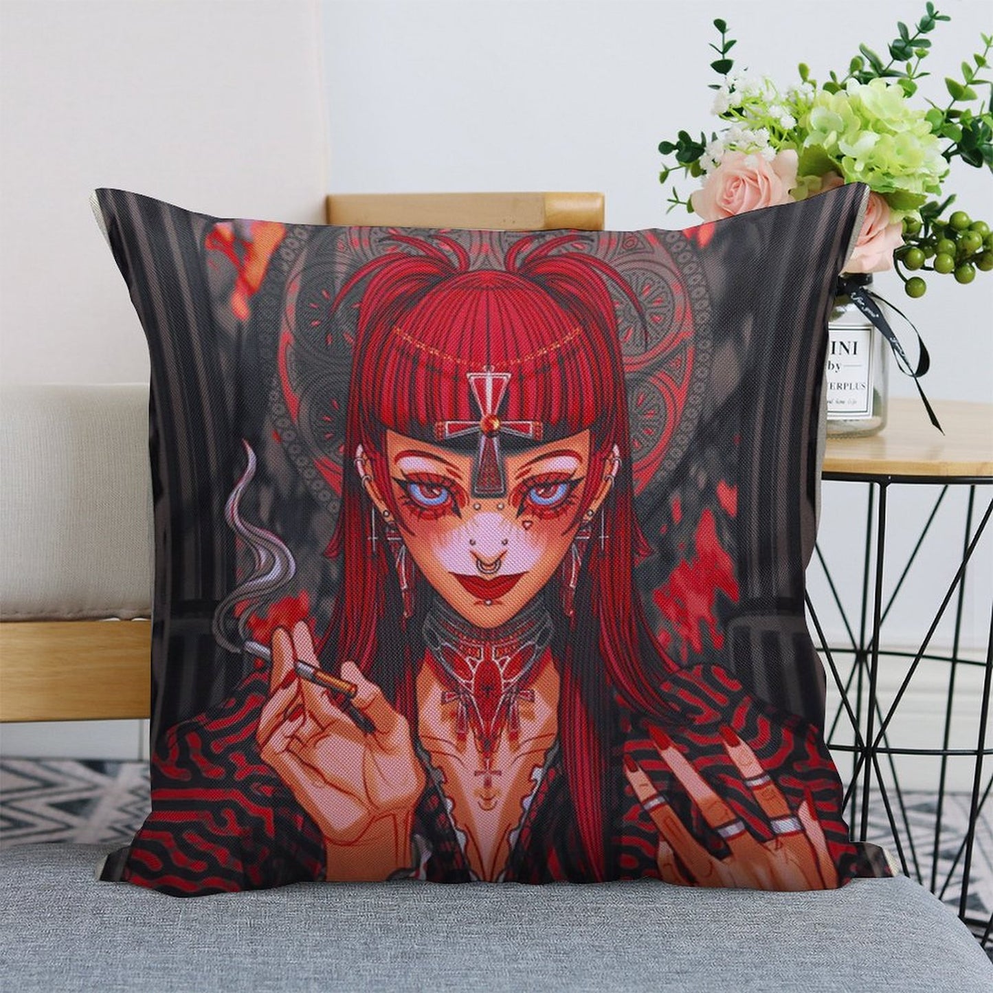 Darkness Linen Throw Pillow Cover