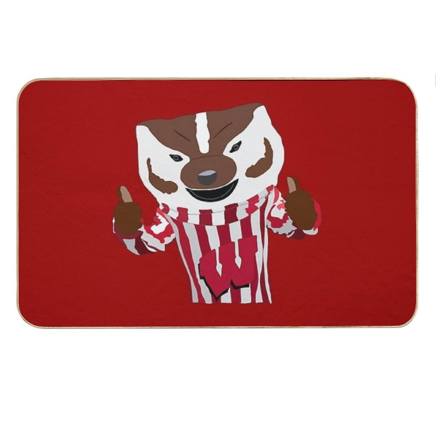 Bucky Badger Cartoon Drawing Bath Mat