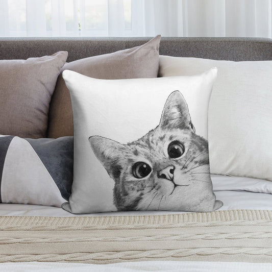 Sneaky Cat Soft Luxury Feel Throw Pillow