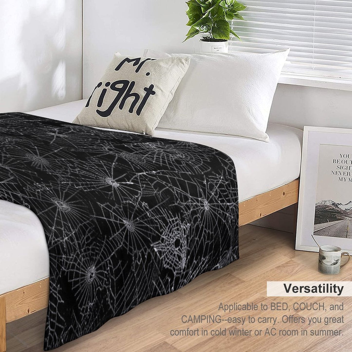White Cobwebs Throw Blanket