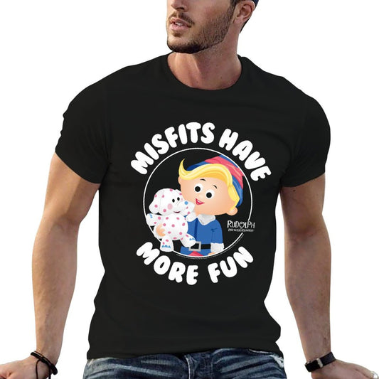 Rudolph Misfits Have More Fun Hermey Retro Christmas High-quality Stitching T-Shirt