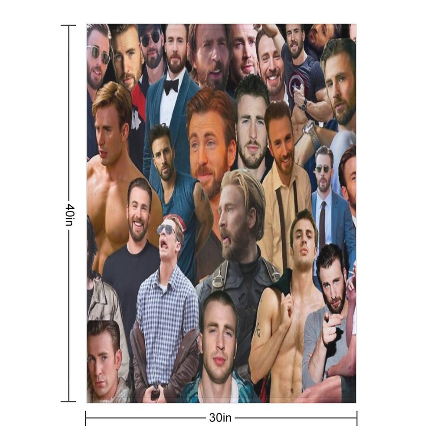 Chris Evans Collage Throw Blanket