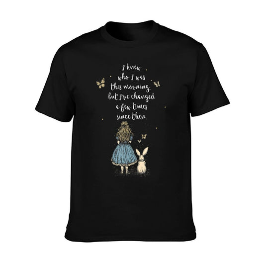Alice in Wonderland Quote - Whimsical Fantasy Art Rabbit T-Shirt