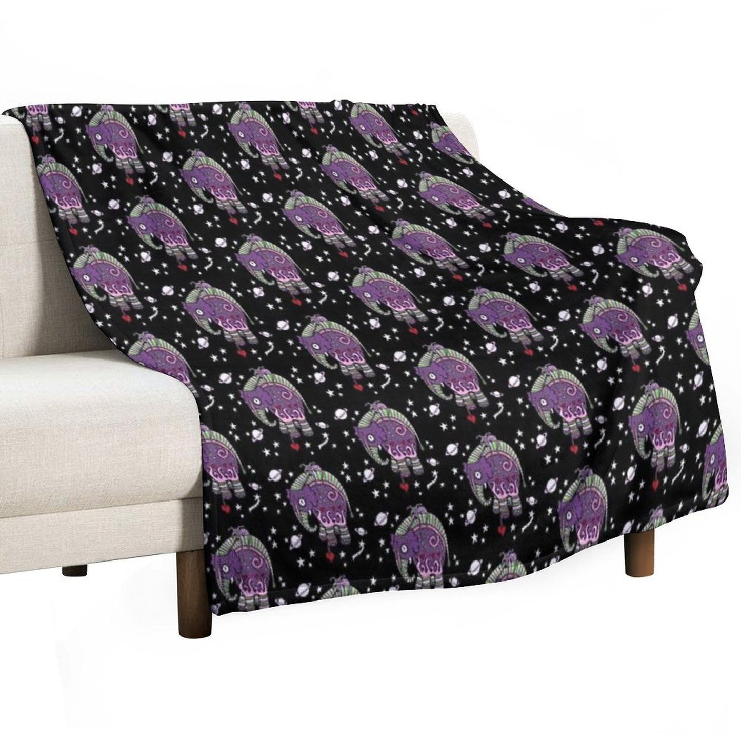 Interstellar Elephant Tee Throw Blanket