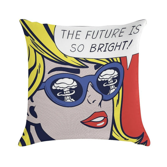 Pop Optimistic Girl Soft Washable Throw Pillow