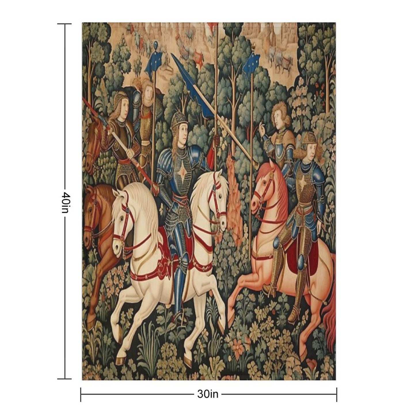 Medieval Knights Jousting Throw Blanket