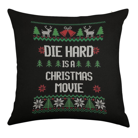 Die Hard Is A Christmas Movie Linen Throw Pillow Cover