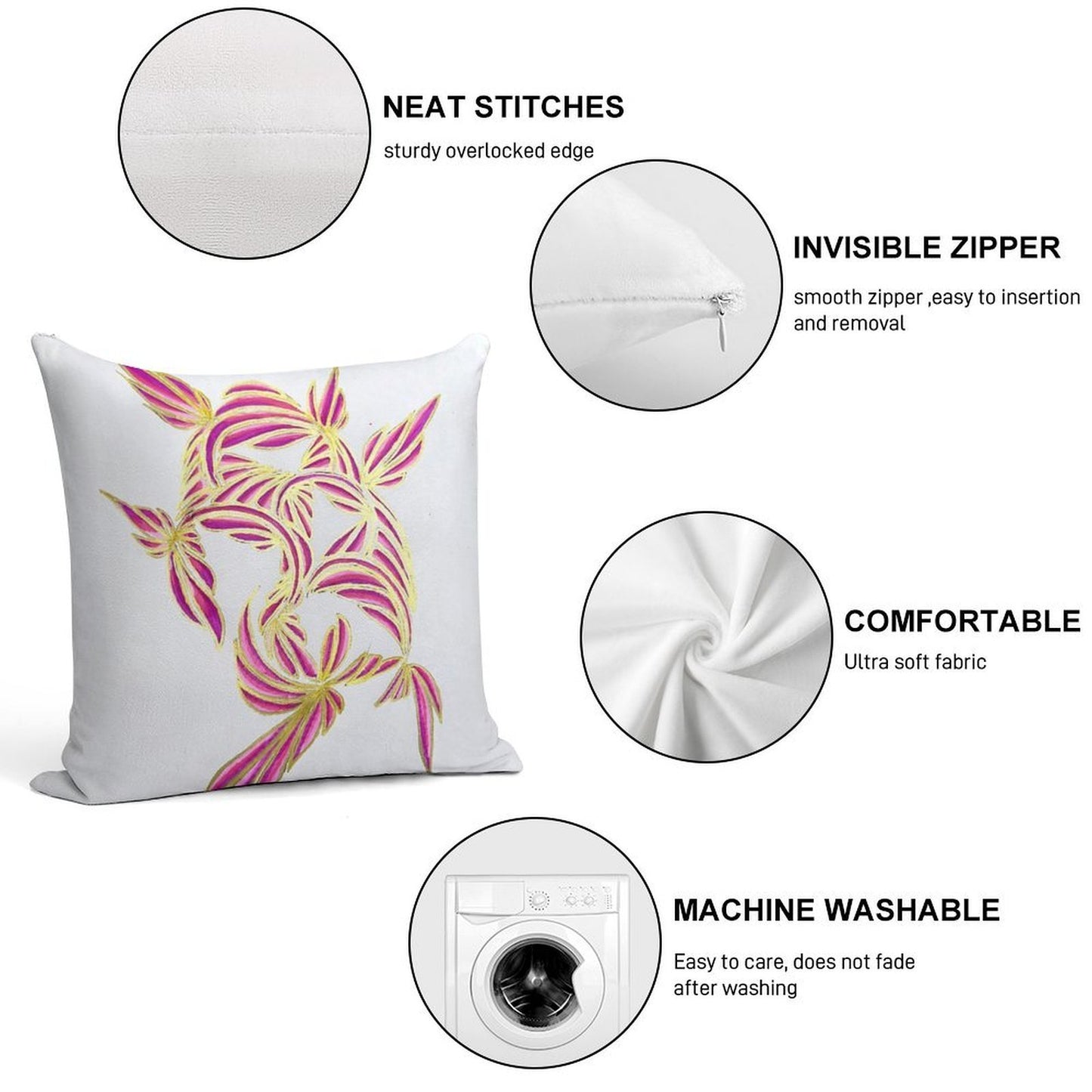 Sweet Delight Soft Durable Construction Throw Pillow