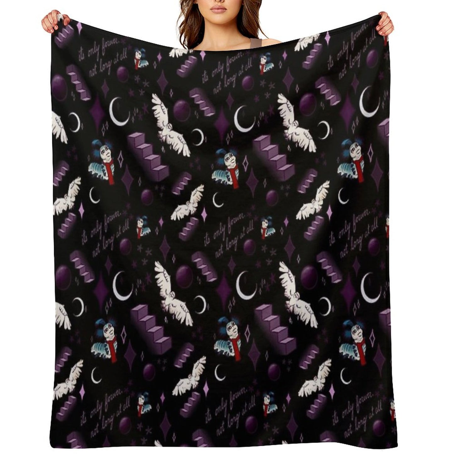 Labyrinth “It’s Only Forever Not Long at All” Throw Blanket