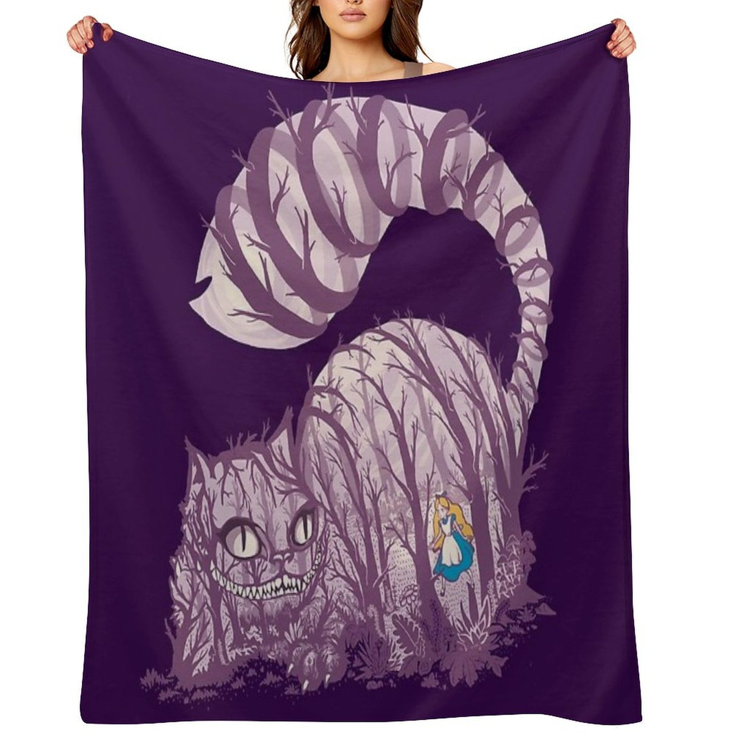 Inside Wonderland (cheshire Cat) Throw Blanket