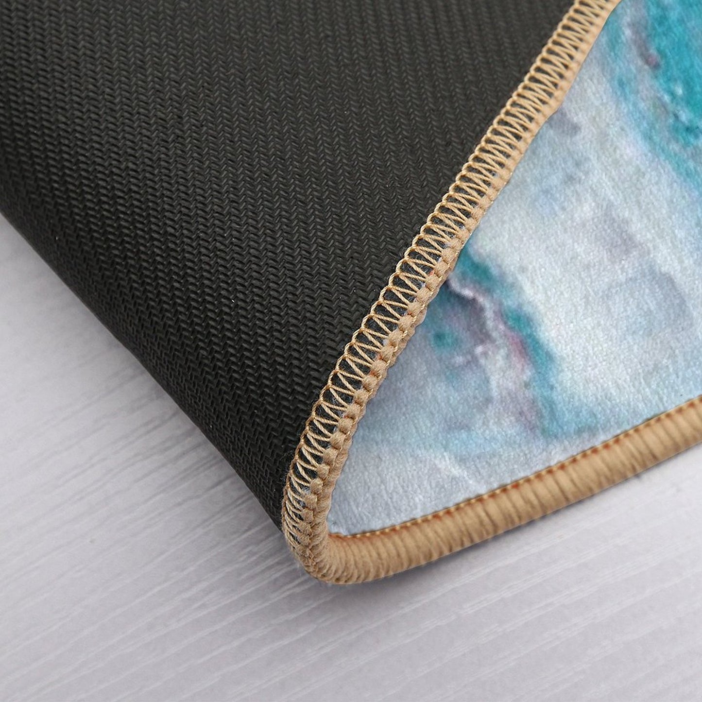 Luxury Mermaid Blue Faux Agate Marble Geode Gem Bath Mat