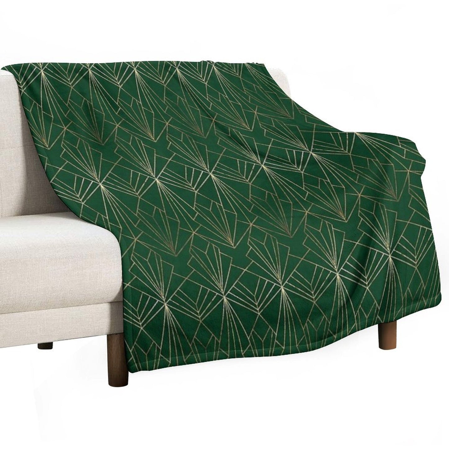 Art Deco in Emerald Green Throw Blanket