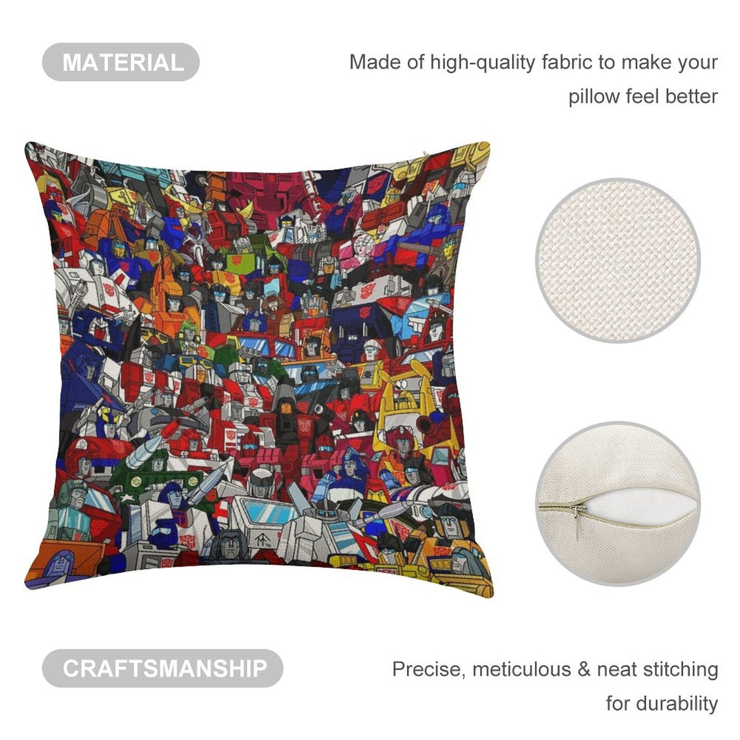 G1 Transformers Autobots Linen Throw Pillow Cover