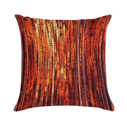 Abstract Orange Stripes Soft Anti-Pilling Throw Pillow