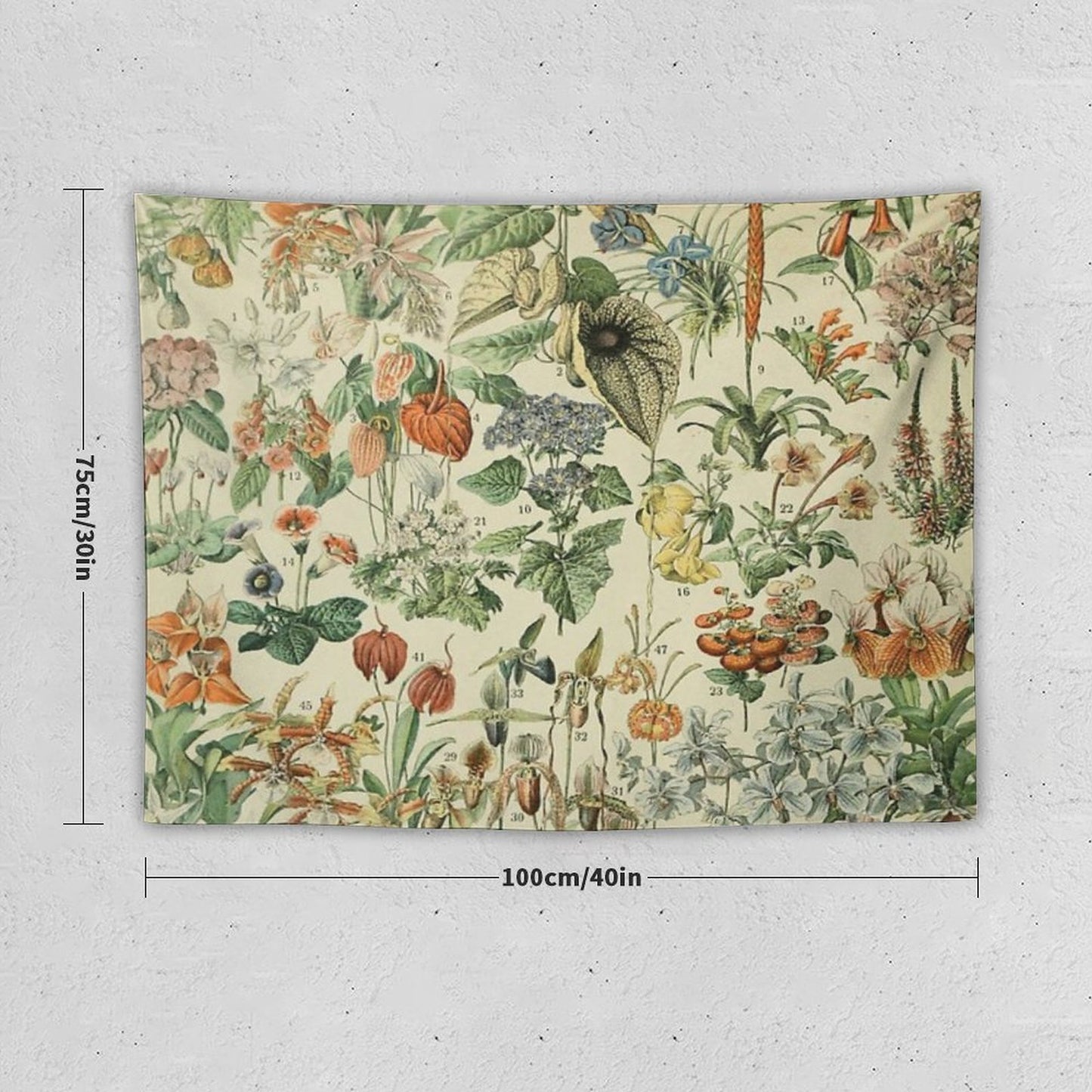 Adolphe Millot Fleurs Vintage Flowers Tapestry
