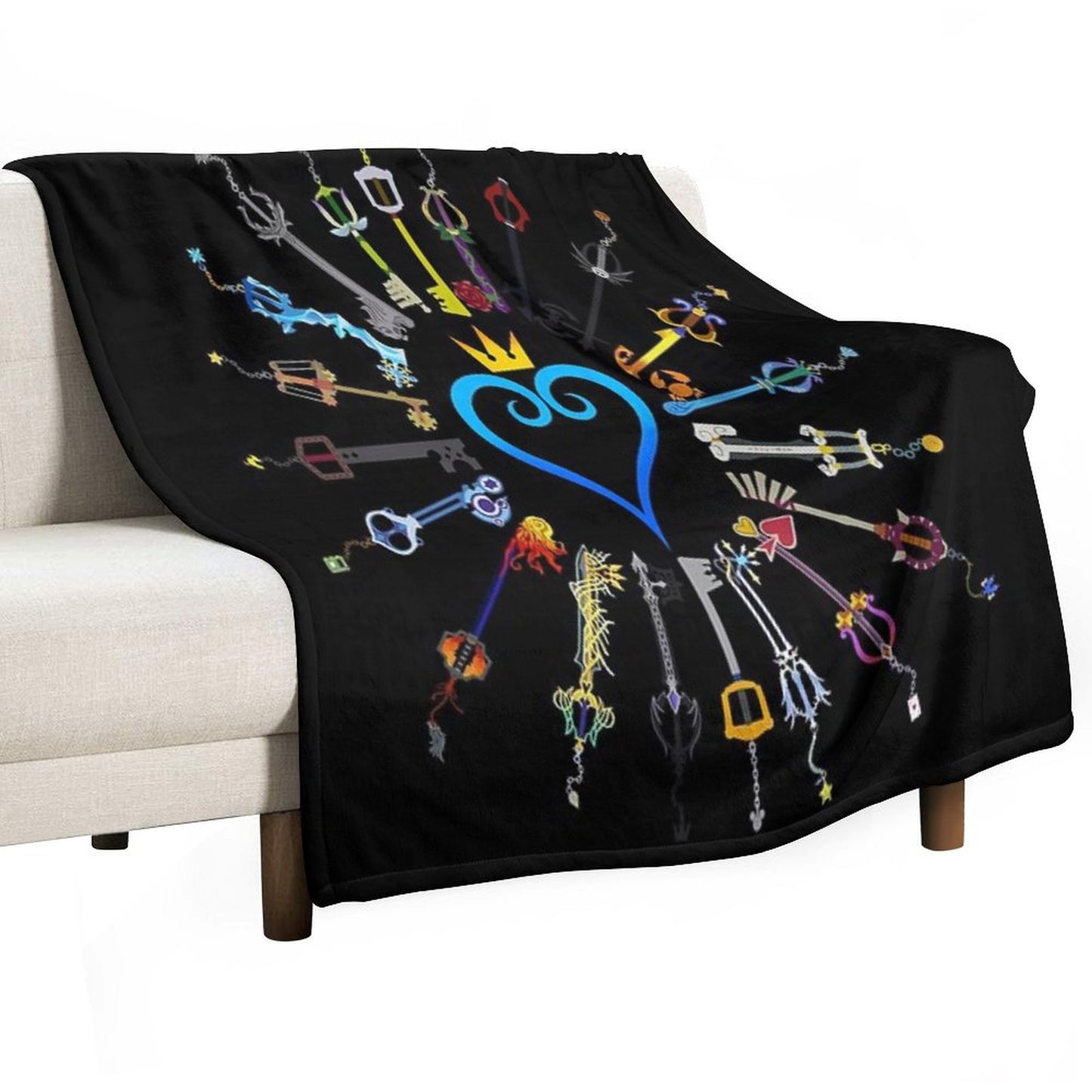 Kingdom Hearts Keyblades Throw Blanket