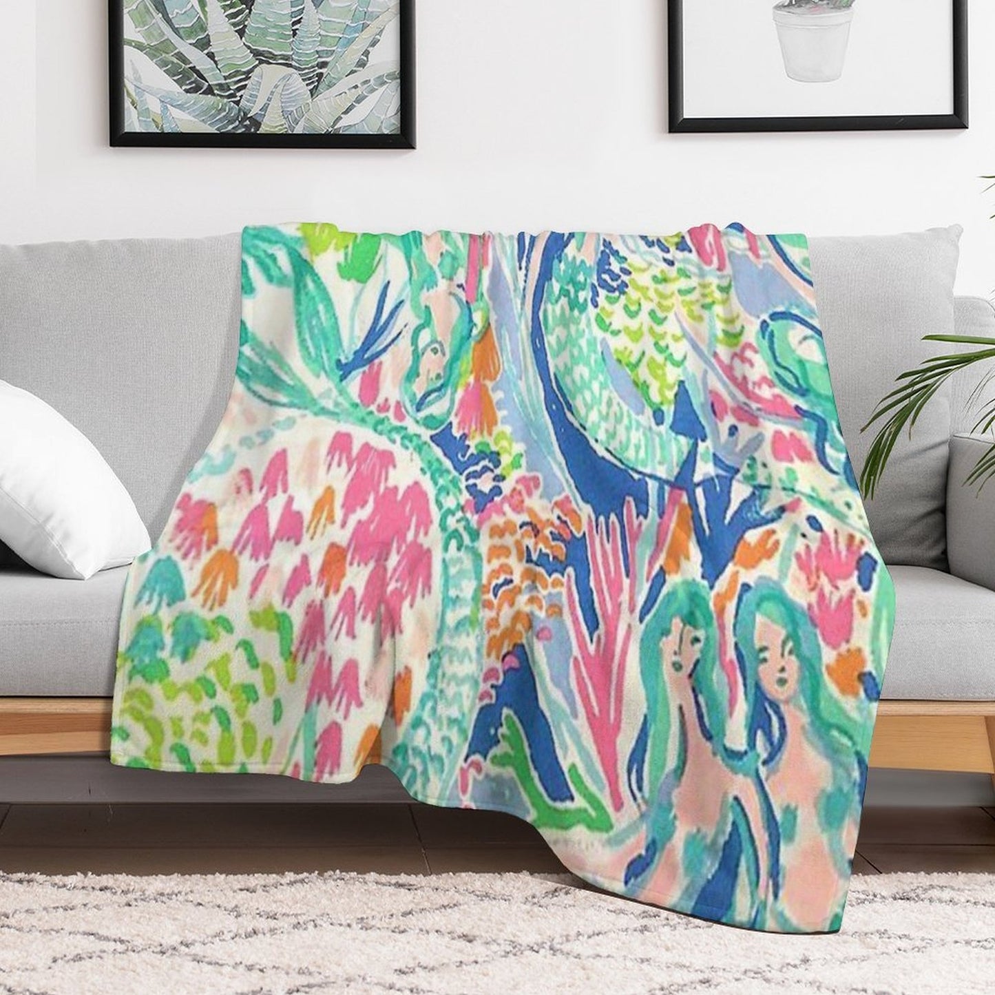 FIVE MERMAIDS Throw Blanket