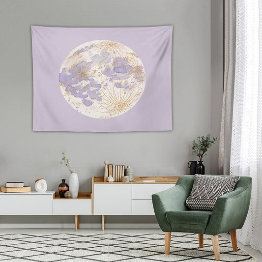 Lavendar Peach Moon Tapestry